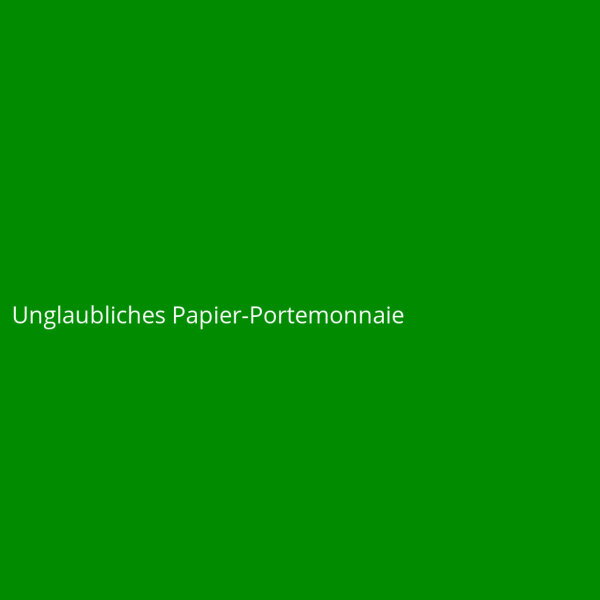 Unglaubliches Papier-Portemonnaie